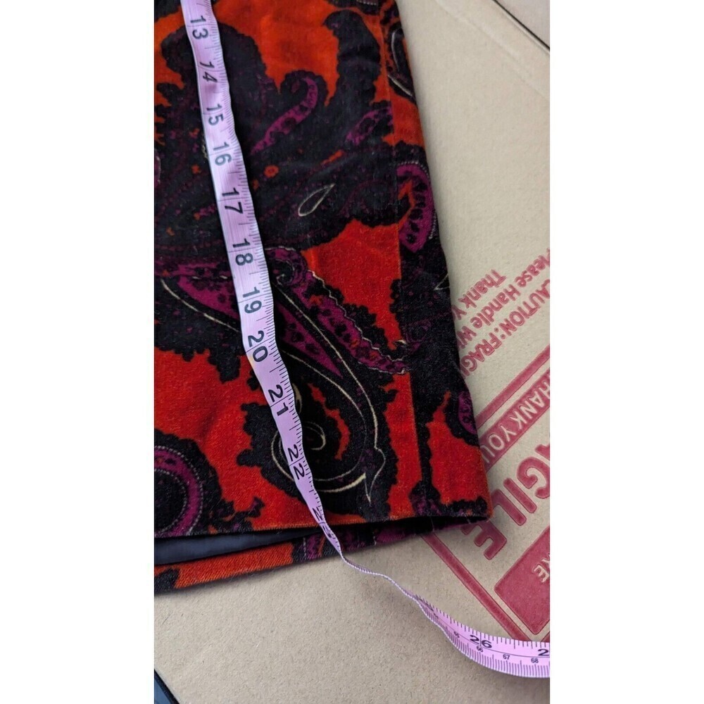 TALBOTS Velour Paisley Print Back Slit Classic Pencil Skirt Size‎ 8 - Picture 10 of 10